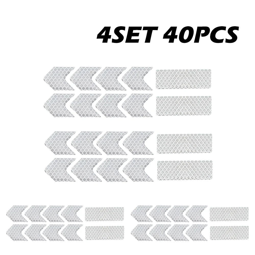 Pegatinas reflectantes para casco de seguridad, para trabajo nocturno, conducción segura, advertencia, calcomanía reflectante para casco de motocicleta y coche, 10 a 50 unidades