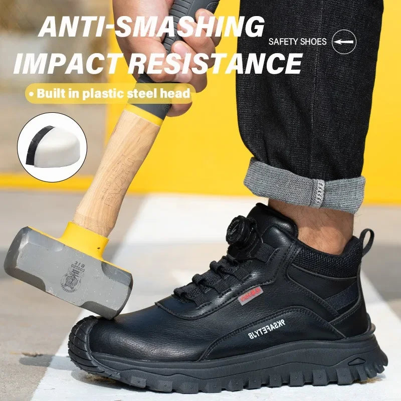 Zapatos de seguridad de 6 kV para hombre, modernos, con aislamiento, impermeables, antideslizantes, cómodos y transpirables.
