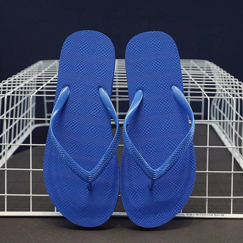 Sandalias de playa de verano para mujer, de moda, antideslizantes, con tiras, de PVC, de color puro, para uso en exteriores, estilo sencillo.