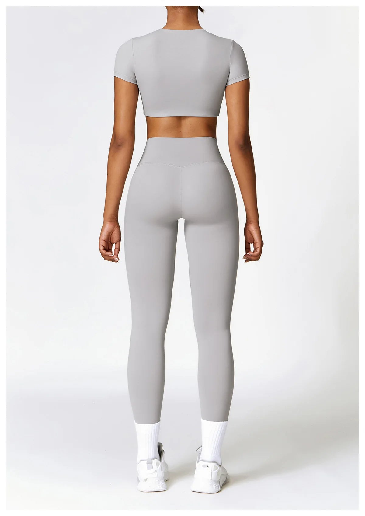 2PCS Seamless Yoga Set Women Workout Set Sportswear Gym Clothing Fitness Long Sleeve Crop Top High Waist Leggings Sports Suits
