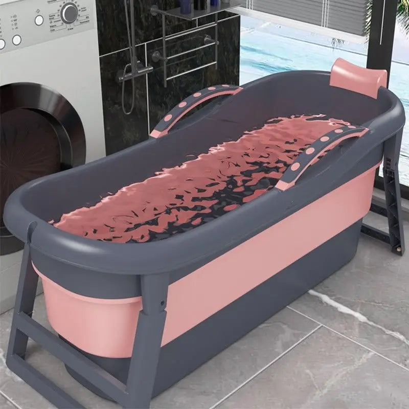 Cubo de baño grande y grueso que puede sentarse y acostarse Artefacto doméstico Bañera plegable para adultos Lavabo de baño para adultos Sudor por todas partes