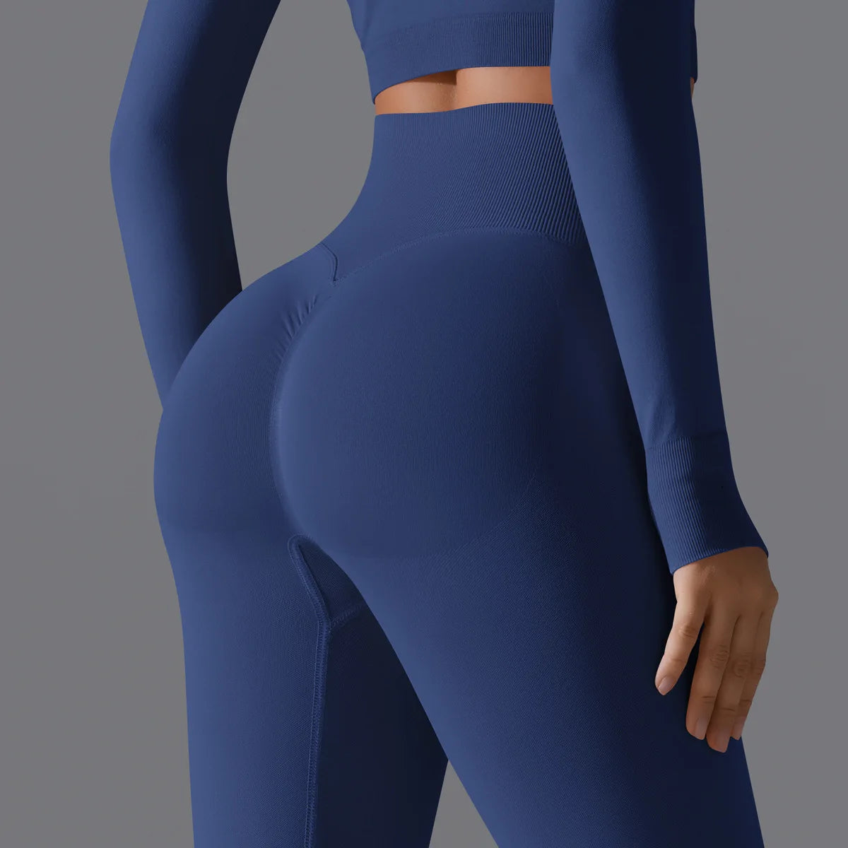 Leggings deportivos de yoga para mujer, sin costuras, cintura alta, elásticos, color sólido, para gimnasio, correr, secado rápido, realce y efecto moldeador.