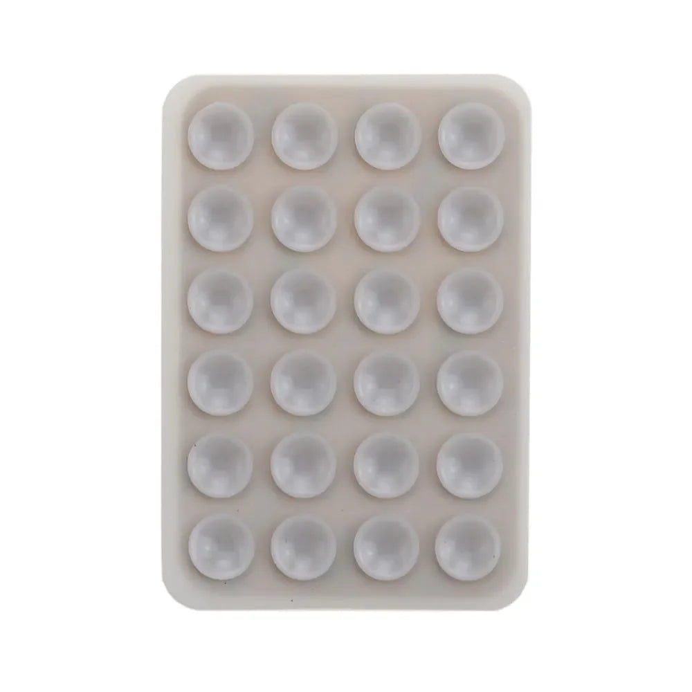Ventosa de silicona multifuncional para teléfono, con adhesivo de goma y base fija, 24 ventosas cuadradas.
