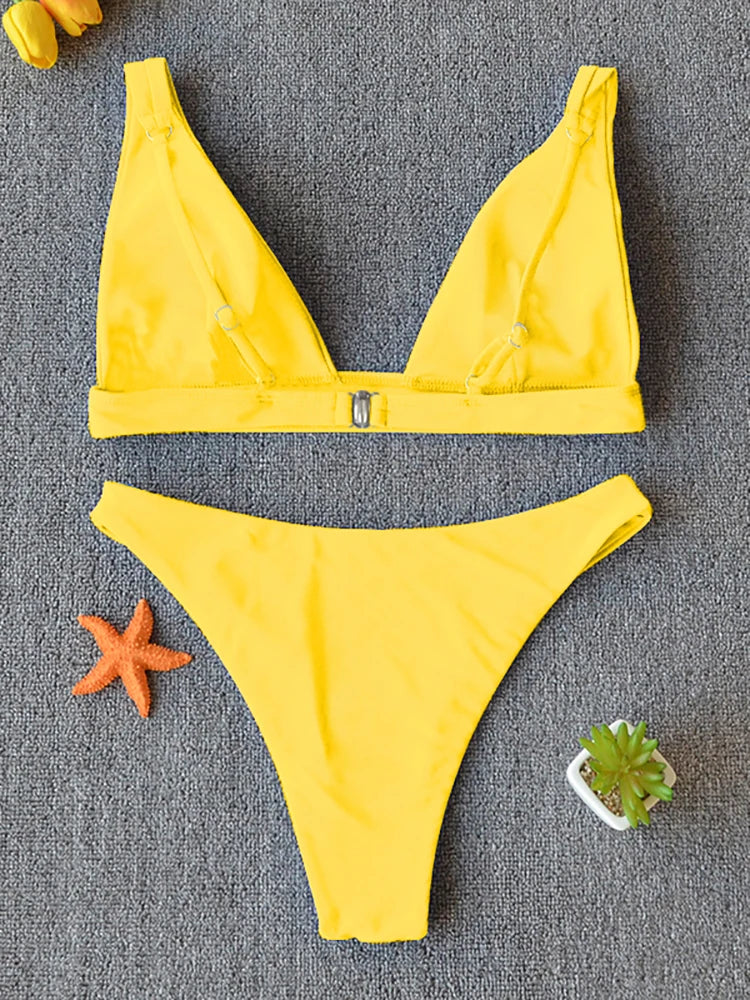 Bikini 2025 Micro Traje de Baño Sexy para Mujer, Traje de Baño Push Up, Conjunto de Bikini de Dos Piezas, Bañador Sólido, Traje de Baño para Mujer.