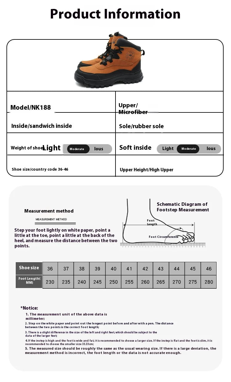 Nuevos zapatos de seguridad de moda, de caña alta, antiaplastamiento y antiperforación, con puntera de acero, resistentes al desgaste, para trabajo, calzado de protección para hombre.