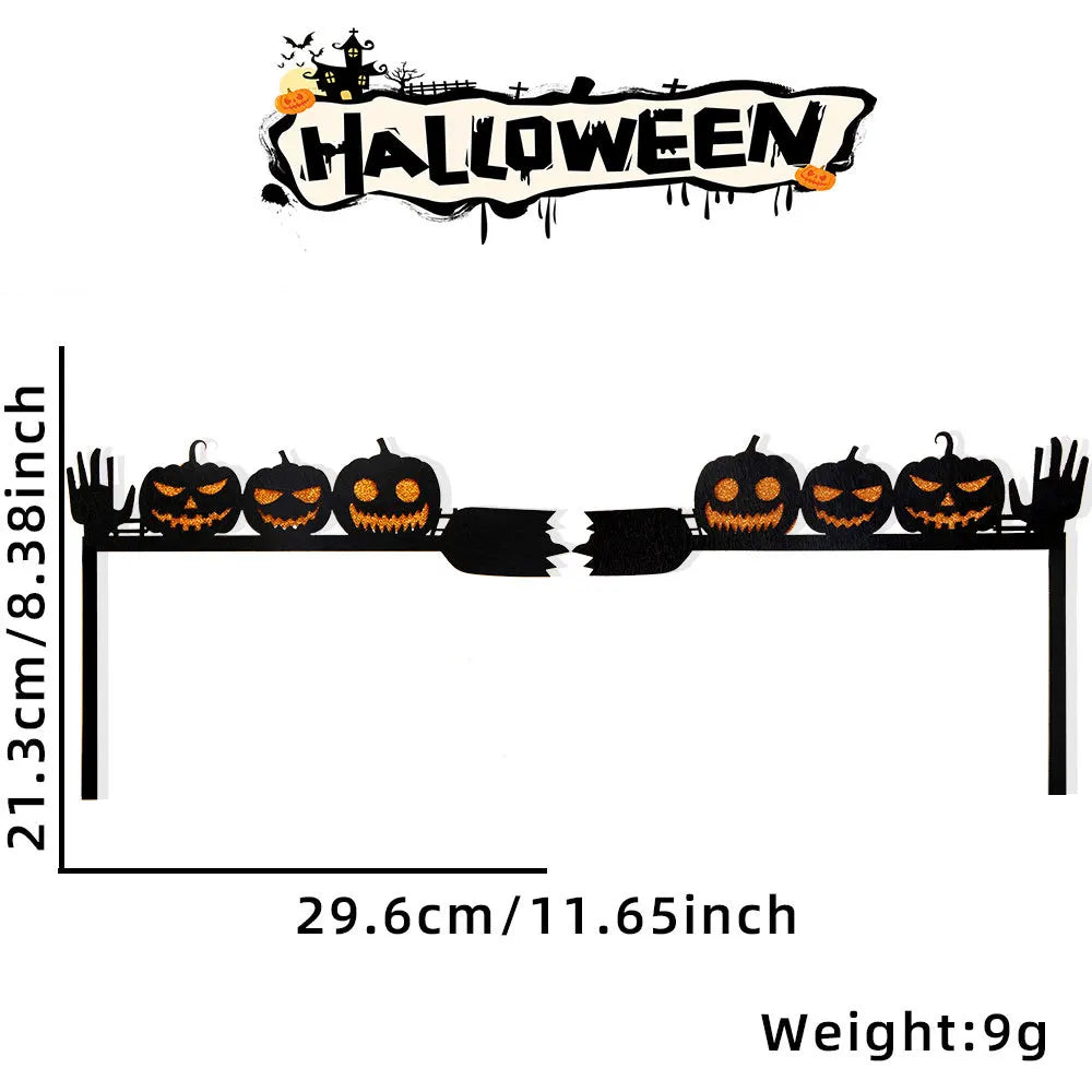 Decoración de Halloween para marcos de puertas, murciélagos, calabazas, telarañas, letrero para esquinas de puertas y ventanas, decoración de Halloween para el hogar, pegatinas para esquinas 2024