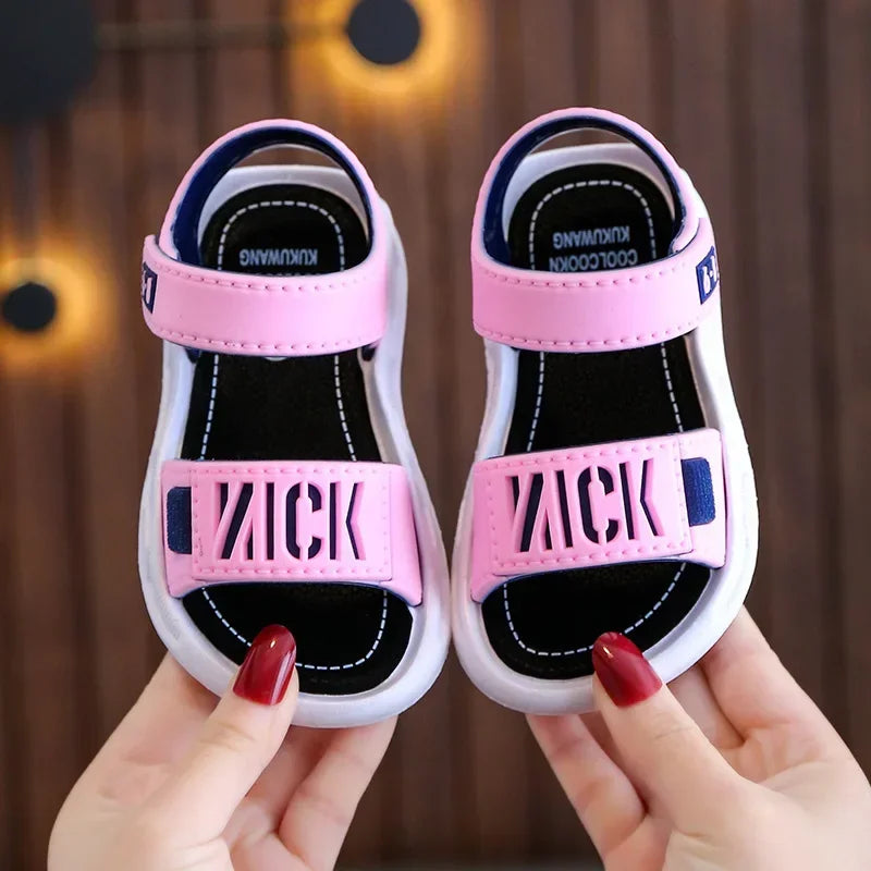 Sandalias para niños, estudiantes, zapatos antideslizantes, sencillas, generosas, para niños y niñas, fáciles de poner y quitar, suela suave, calzado informal para niños.