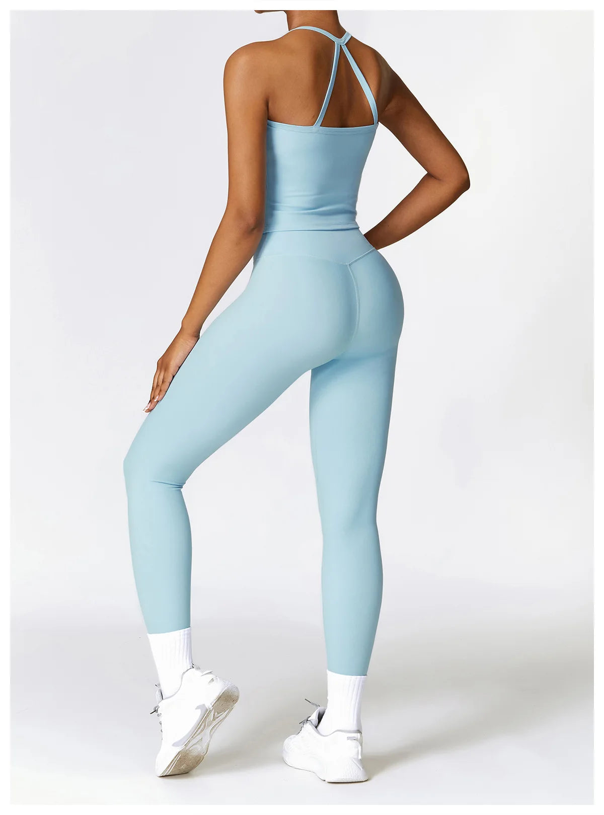 2PCS Seamless Yoga Set Women Workout Set Sportswear Gym Clothing Fitness Long Sleeve Crop Top High Waist Leggings Sports Suits