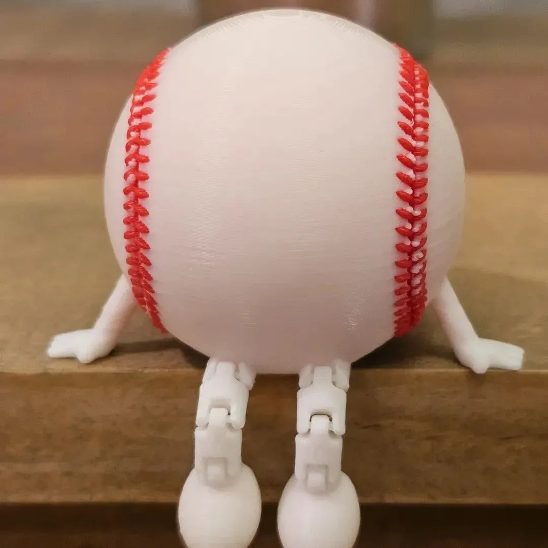 Figura de balón deportivo en miniatura de baloncesto, fútbol, béisbol y voleibol con patas articuladas, minidecoración para estanterías y escritorios.