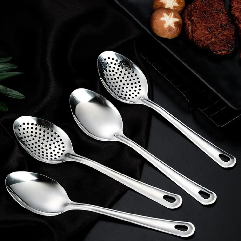 Cuchara para fideos portátil de acero inoxidable antioxidante para cocina, hogar, espumadera, colador frito