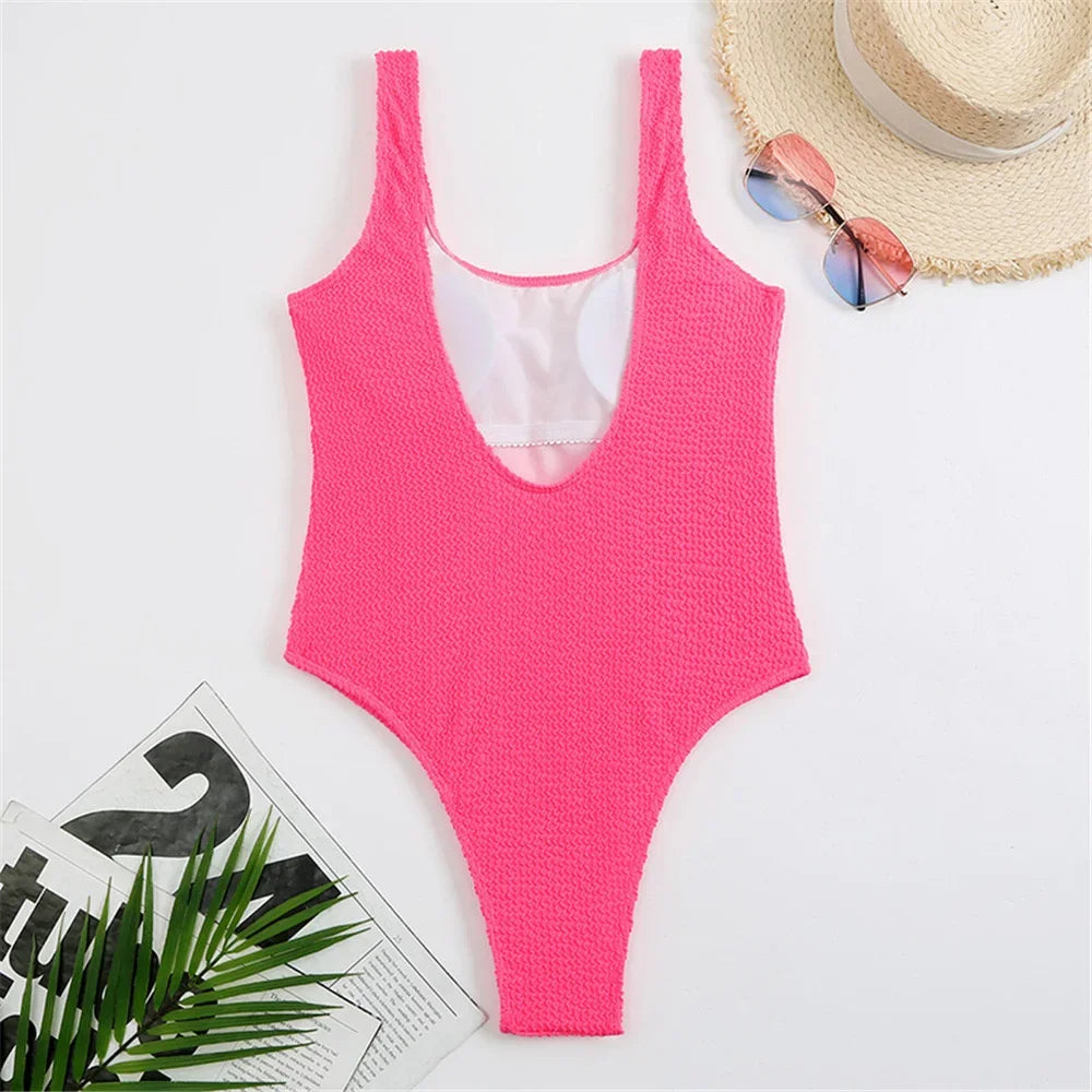 Sexy Solid Swimwear Female One Piece Swimsuit Closed Push Up Women's Swimming Bathing Suits Bodysuit Beach Pool Bather 2025
