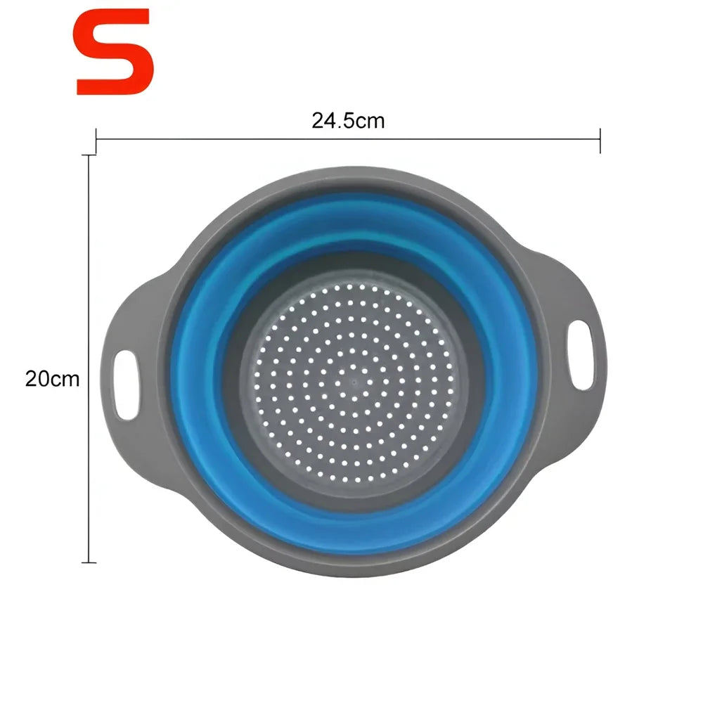 Colador plegable redondo, libre de BPA, cesta de drenaje para lavar frutas y verduras, colador de cocina, apto para lavavajillas.