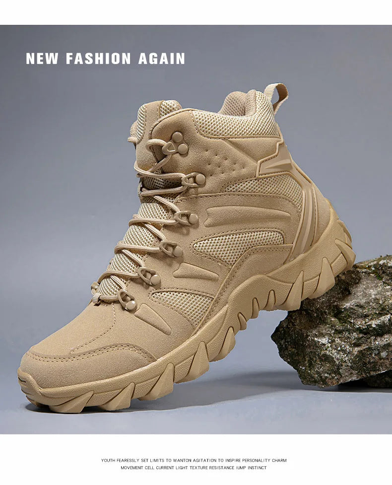 Upgraded Tactics Combat Training Boots Male Outdoors Camping Anti-wear Rapid Response Hiking Shoes Fishing Hunting Sneakers Men