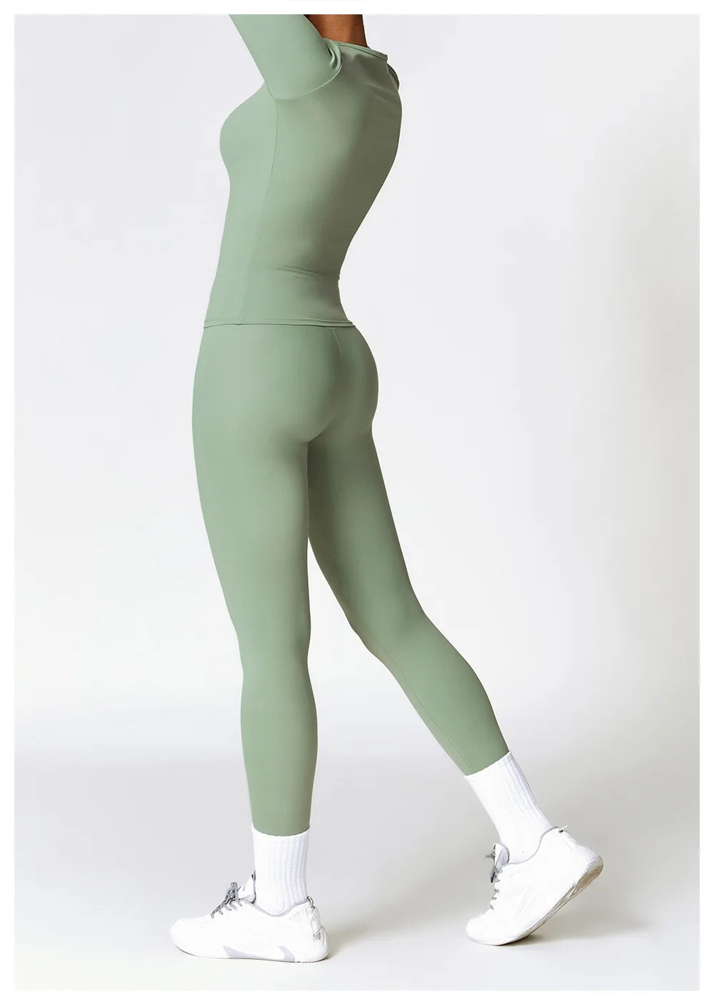 2PCS Seamless Yoga Set Women Workout Set Sportswear Gym Clothing Fitness Long Sleeve Crop Top High Waist Leggings Sports Suits
