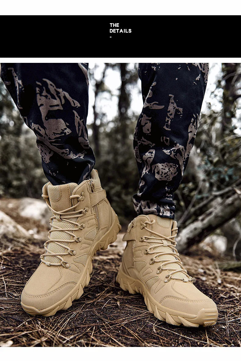 Upgraded Tactics Combat Training Boots Male Outdoors Camping Anti-wear Rapid Response Hiking Shoes Fishing Hunting Sneakers Men