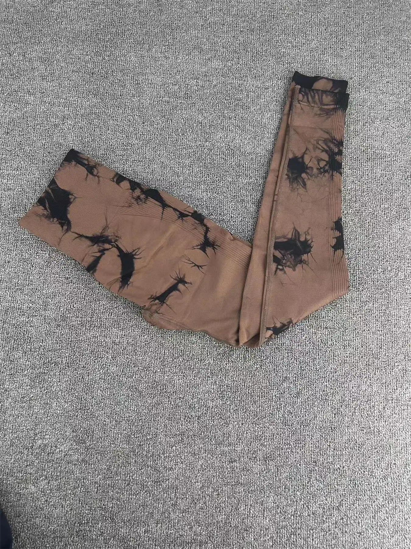 All Seasons Women's Tie Dye Print High Waist Sports Leggings, Breathable Wide Waistband Seamless Skinny Pants for Gym Workout