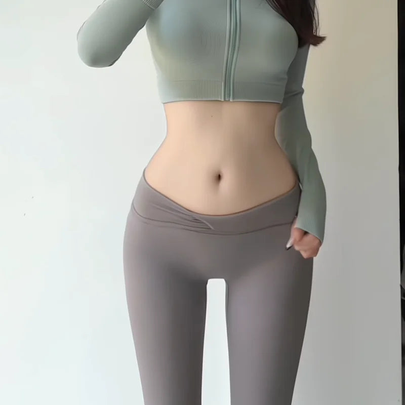 Pantalones de yoga para mujer Ody Beau 2025, nuevos, de cintura baja, realce de glúteos, deportivos, de secado rápido, finos, para verano, para actividades al aire libre, corte ajustado.