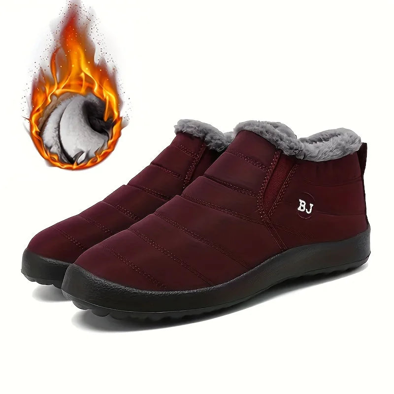 Botas de nieve impermeables, antideslizantes y cálidas para mujer, cómodas y de caña baja para senderismo.