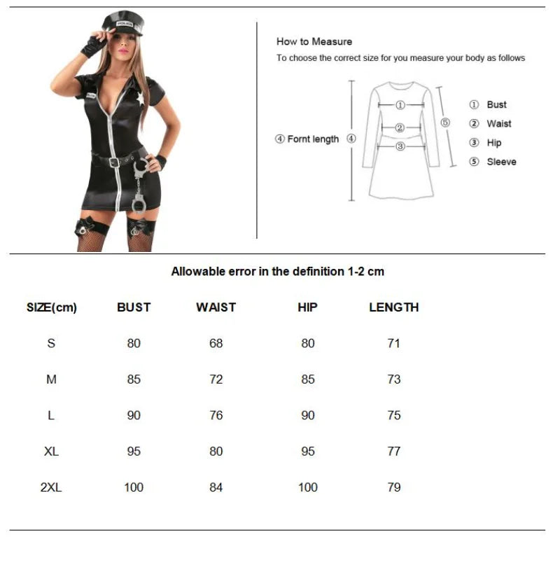 New Halloween Carnival Sexy Policewoman Officer Blue Uniform Policewoman Suit Costume Adult Policewoman Role Playing Costume