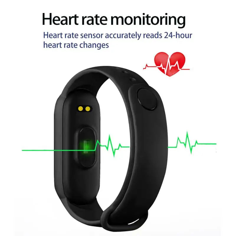 Reloj inteligente M6 para hombre y mujer, pulsera deportiva con control del ritmo cardíaco y de la presión arterial, resistente al agua y multifunción.