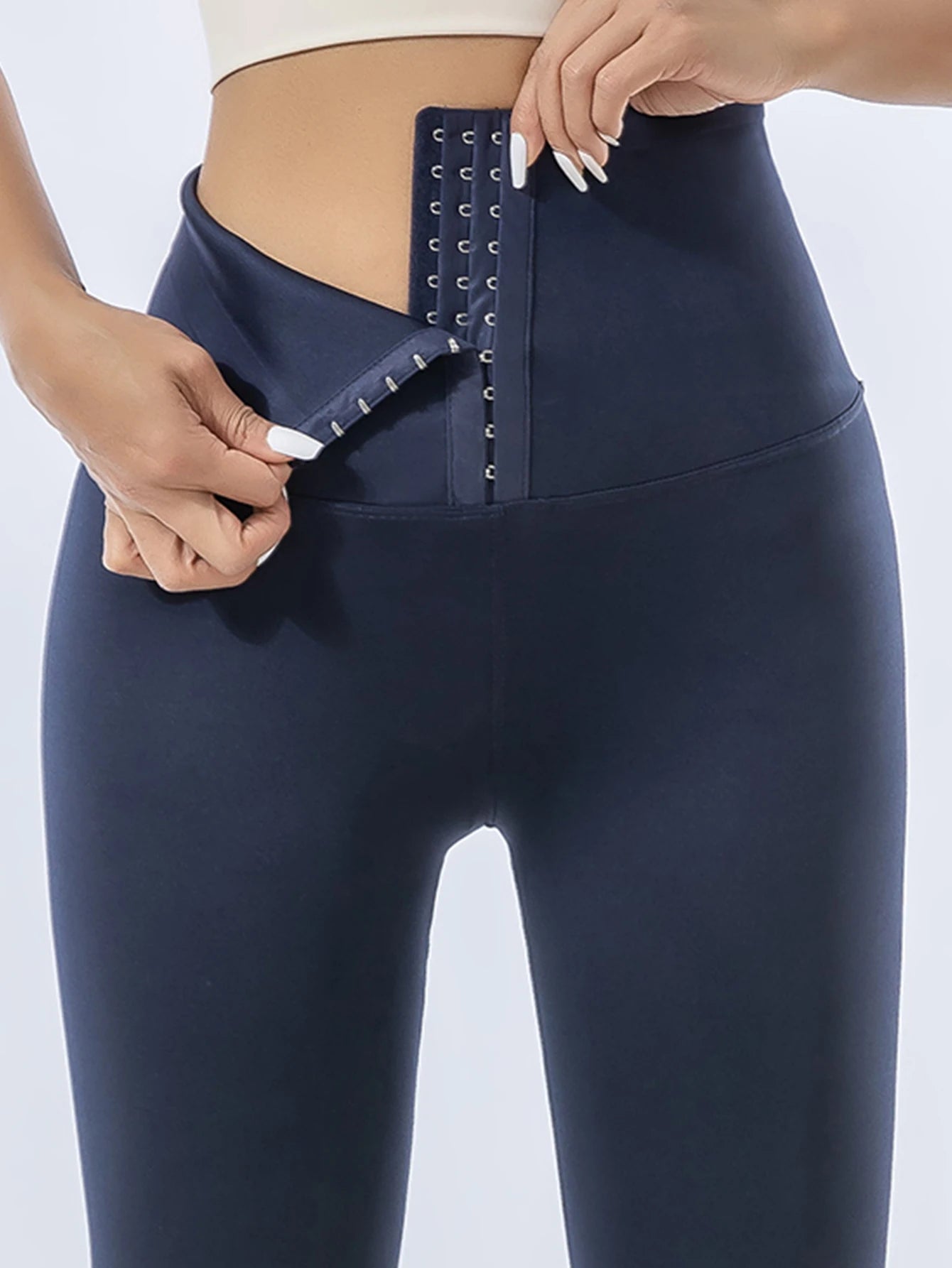 Pantalones de tiburón con botonadura alta cintura cintura compresión cadera levantamiento yoga pantalones Europa y Estados Unidos otoño e invierno Barbi