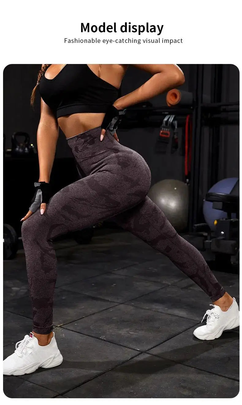 Women Yoga Fitness Sport High Waist Butt Lift Curves Workout Tights Elastic Gym Training Pants Seamless Legging CK1718