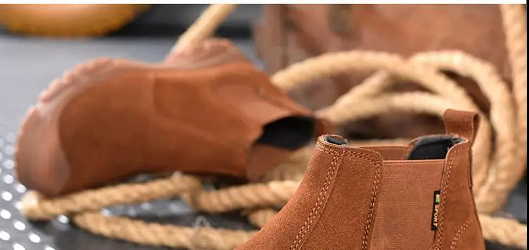 Anti Smashing And Anti Piercing Suede Safety Shoes Men's Steel Toe Cap Protection Work Shoes Fashion Scarpe Antinfortunistiche