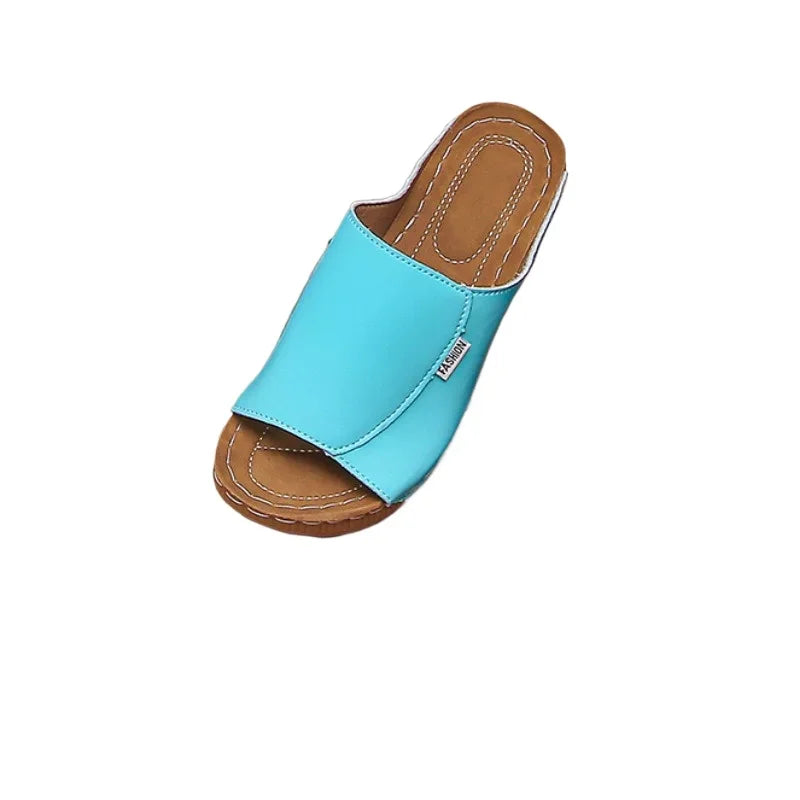 Sandalias de cuña informales para mujer, con punta abierta, ligeras y cómodas, para playa, uso diario, talla grande, verano 2025