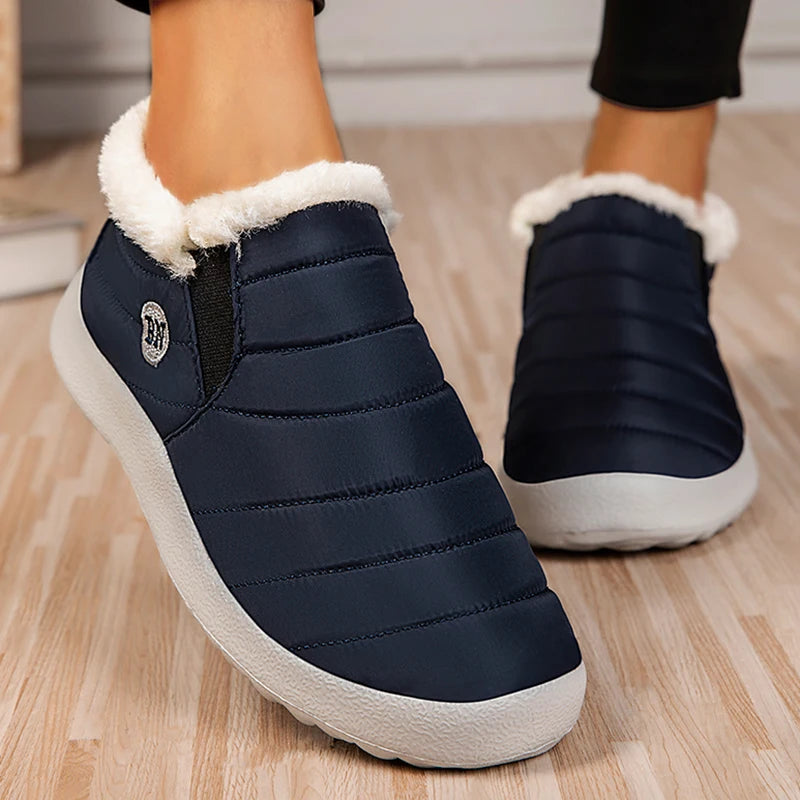 Botas de nieve cálidas para hombre, zapatillas de invierno de talla grande, zapatos de felpa para hombre, botines impermeables unisex, zapatos de trabajo para hombre, calzado
