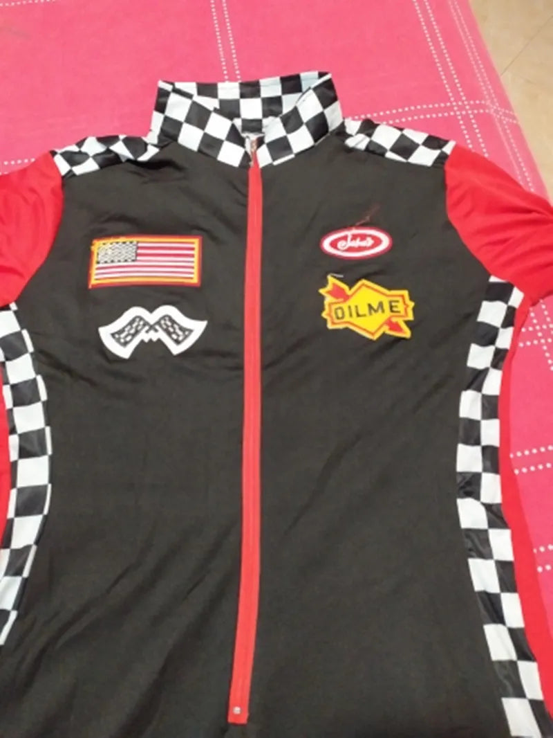 Sexy Lady Race Car Driver Costume Halloween Racing Girl Clubwear Zip Erotic Bodysuit Cosplay Carnival Fancy Party Dress Jumpsuit