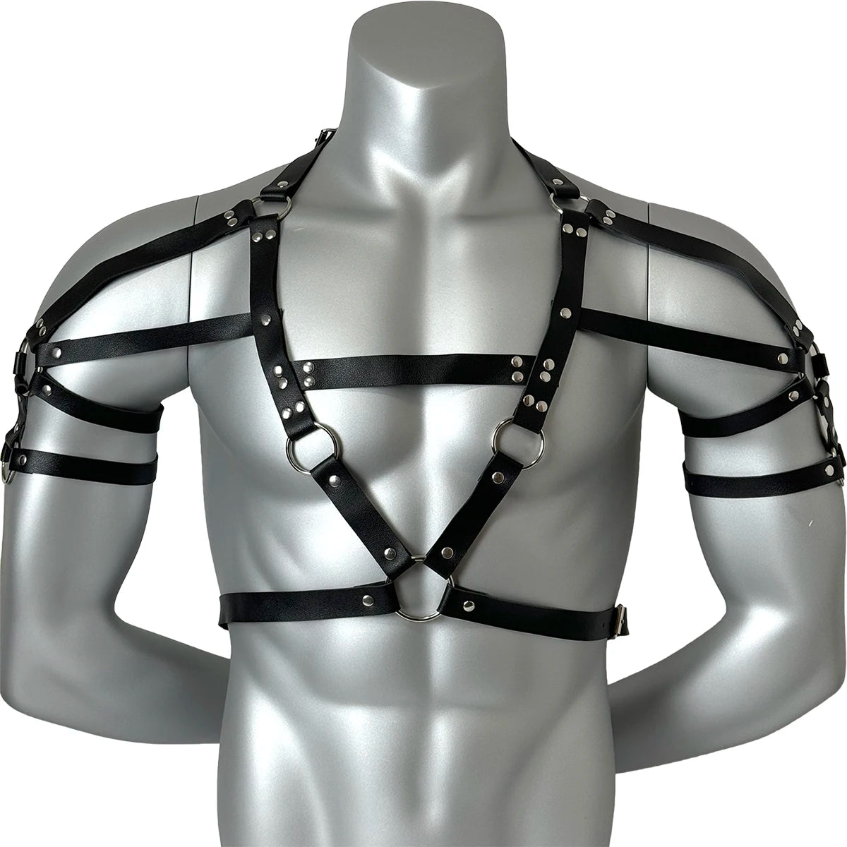 Ropa fetichista para hombres, cinturón de pecho de cuero sintético, arnés ajustable, BDSM, gótico, punk, accesorios eróticos, lencería bondage.