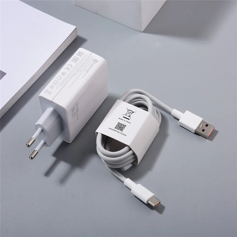 Cargador original Xiaomi de 67 W, adaptador de carga rápida Turbo EU/US, cable USB-C de 6 A para Xiaomi 12, 11, POCO X5, X4 Pro, Redmi Note 9 y 10 Pro.