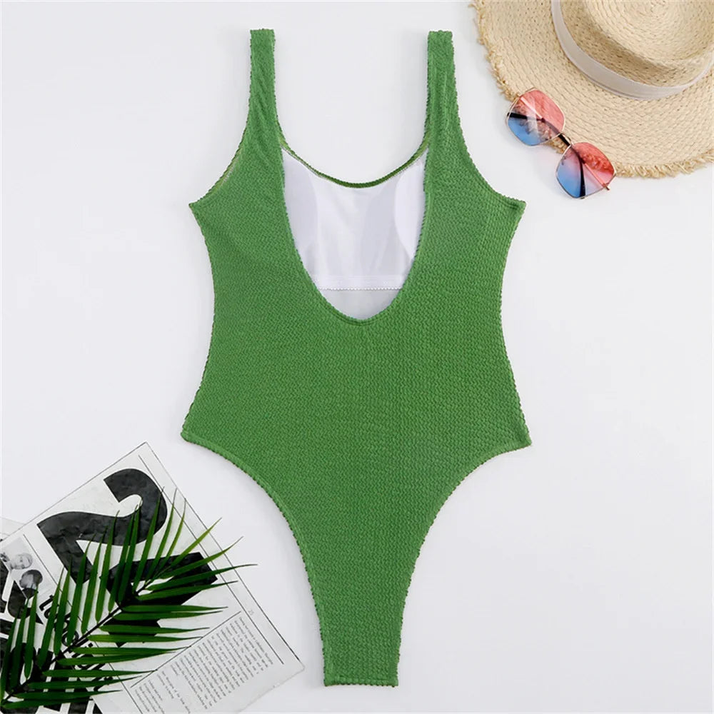 Sexy Solid Swimwear Female One Piece Swimsuit Closed Push Up Women's Swimming Bathing Suits Bodysuit Beach Pool Bather 2025