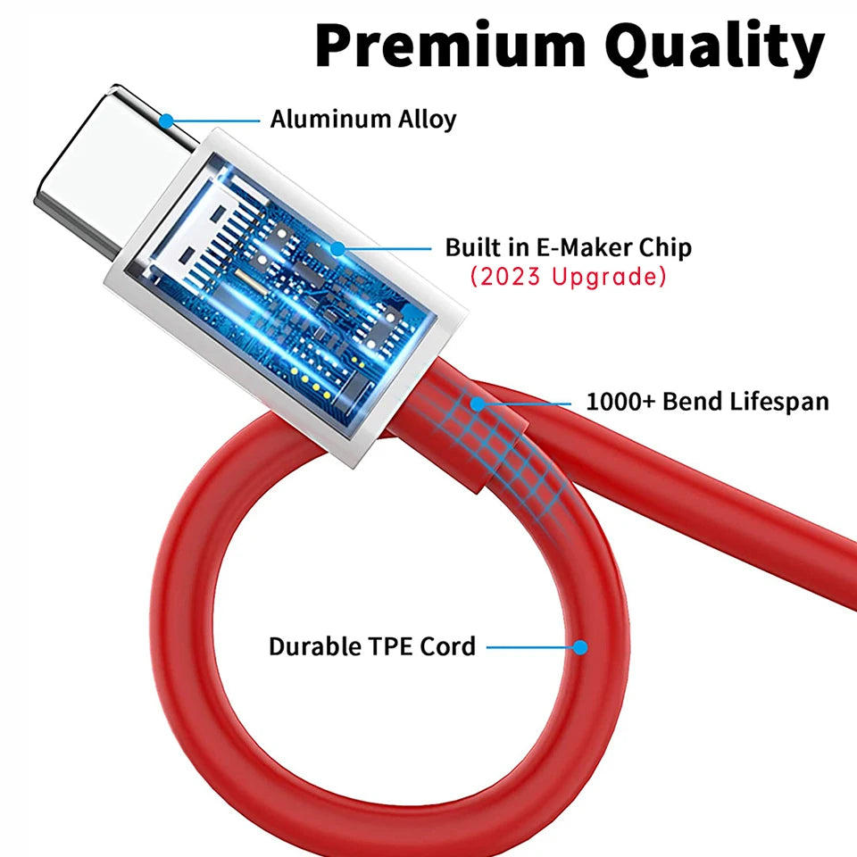 Cable original para OnePlus 13, 12 y 11, 150 W, 100 W y 80 W Supervooc 2.0 Warp, USB tipo C, carga rápida, OnePlus 10T, Nord CE 5, 4, 10, Ace 3