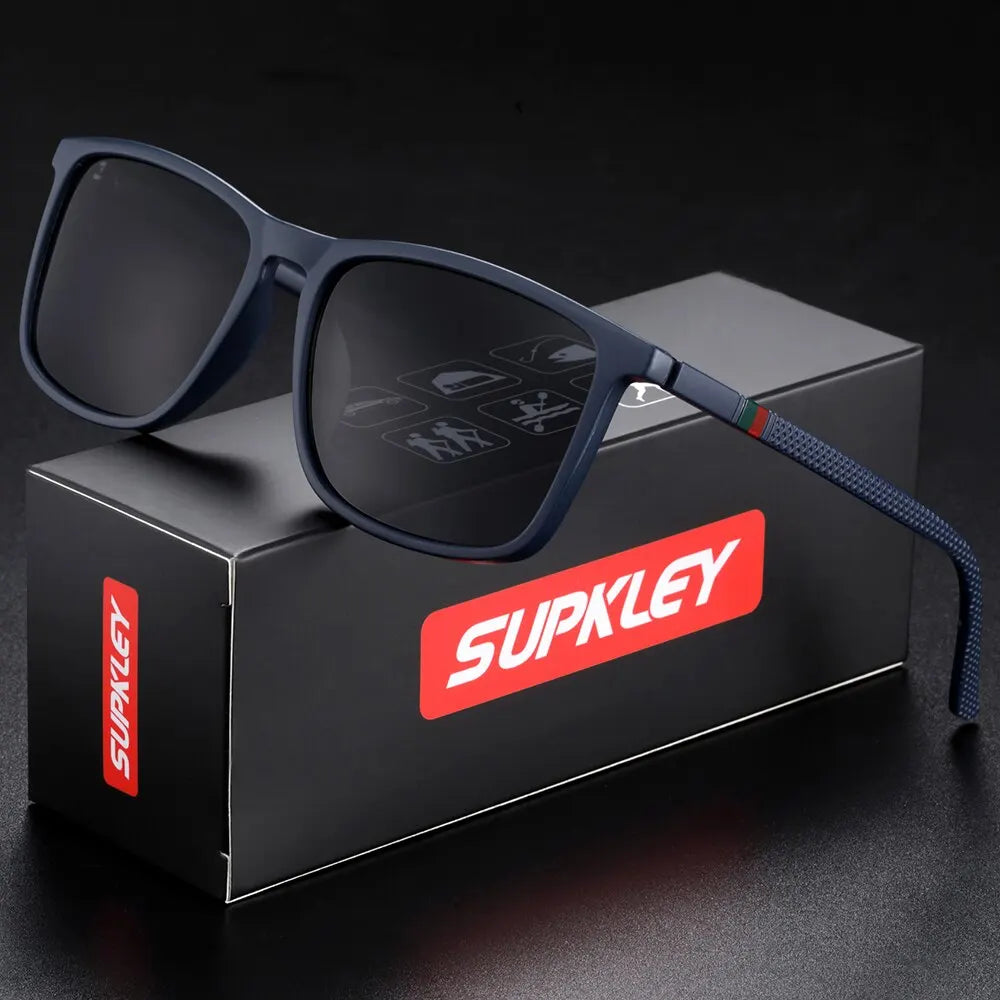 Gafas de sol deportivas SUPKLEY para hombre, polarizadas, cómodas, cuadradas, ligeras, accesorio original