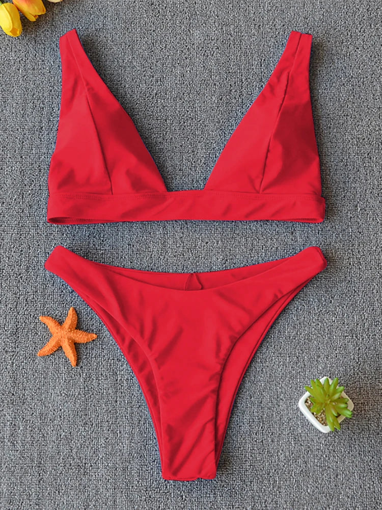 Bikini 2025 Micro Traje de Baño Sexy para Mujer, Traje de Baño Push Up, Conjunto de Bikini de Dos Piezas, Bañador Sólido, Traje de Baño para Mujer.
