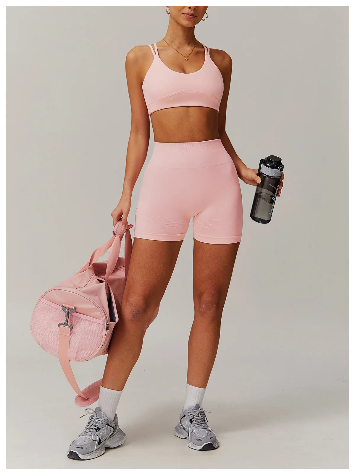 Conjunto deportivo de 2 piezas para mujer, chándal para correr, entrenamiento, con cremallera, pantalones cortos de manga larga, ropa de yoga, ropa deportiva