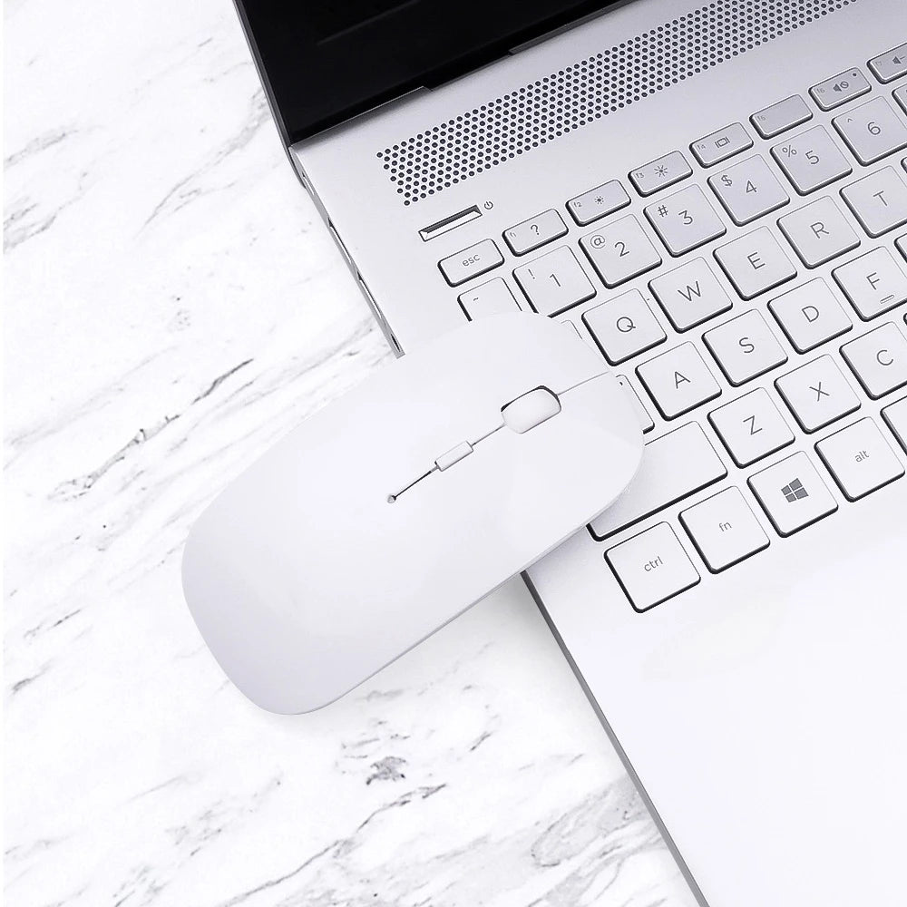 Ratón inalámbrico delgado de 2,4 GHz, ratón óptico de 1600 DPI para gamers de oficina, silencioso, diseño ergonómico, con receptor USB para PC y portátil.
