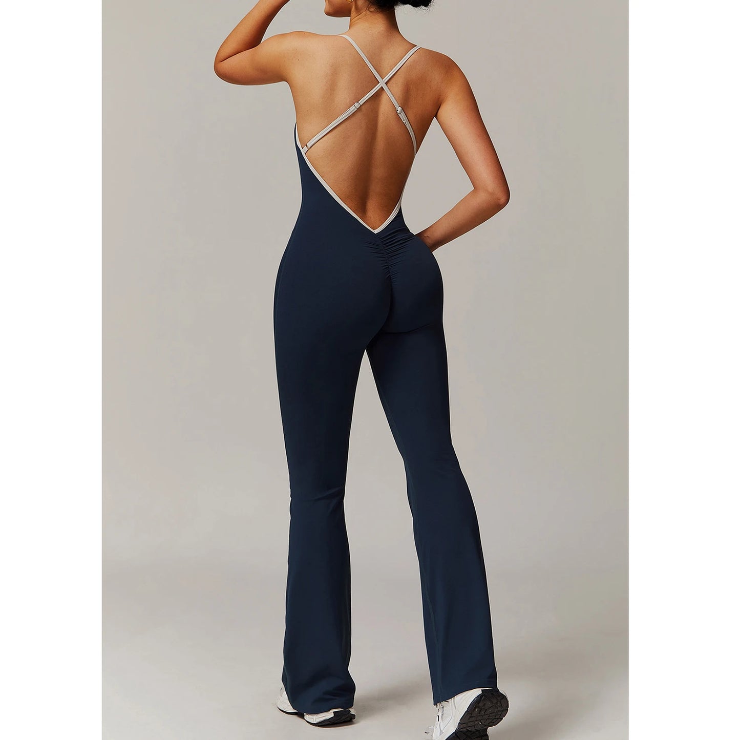 Conjunto de yoga, mono en V, conjunto de gimnasio, traje de entrenamiento de yoga para mujer, ropa deportiva, mono deportivo para mujer, monos de entrenamiento de fitness, espalda sexy