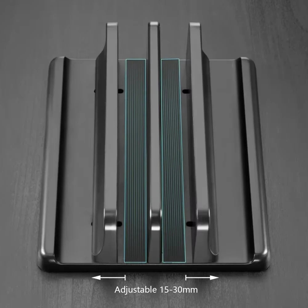 1 soporte vertical para portátil, ajustable, para tableta, teléfono, de plástico, para escritorio, almacenamiento de ordenador portátil, accesorio que ahorra espacio.