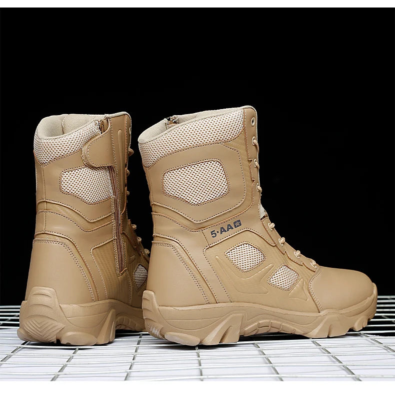 Botas tácticas para hombre, nuevas, de invierno, para combate, hasta el tobillo, antideslizantes, para trabajo, seguridad, botas militares, impermeables, para motocicleta.