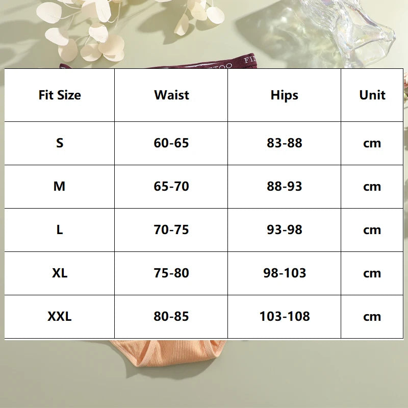 Conjunto de 4 bragas de algodón acanaladas a rayas para mujer, tallas grandes, cintura alta, transpirables, lencería lisa, pantalones cortos S-XXL