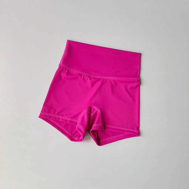 Pantalones cortos deportivos de yoga, ajustados, elásticos, de tres piezas, con cintura alta, realce de cadera y secado rápido.