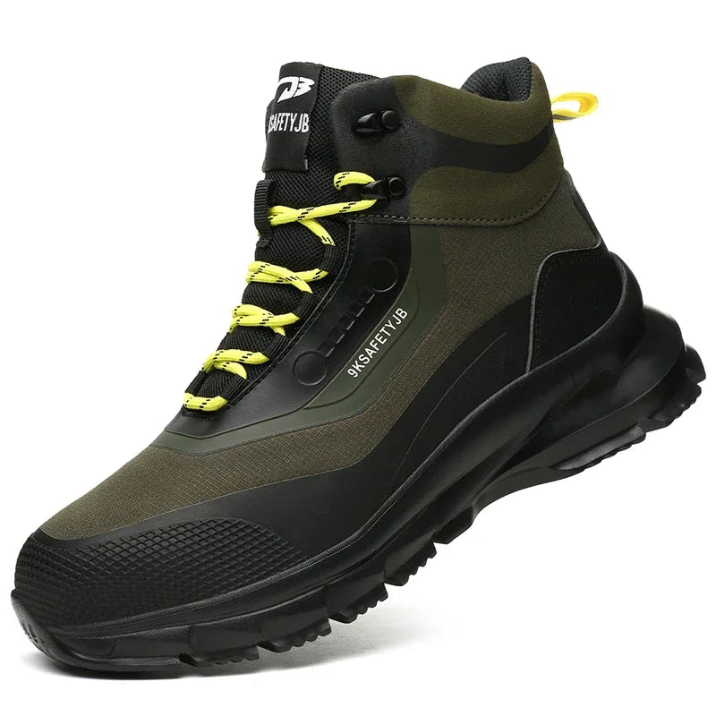 Zapatos de seguridad antisalpicaduras para hombre, botas de trabajo resistentes al desgaste, zapatos con punta de acero, zapatos protectores a prueba de pinchazos, zapatillas de seguridad
