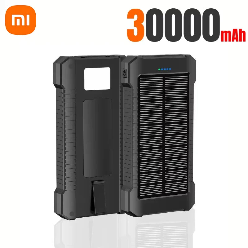 Banco de energía solar Xiaomi de 500.000 mAh, gran capacidad, carga súper rápida, batería externa portátil para exteriores para iPhone, Huawei y Samsung.