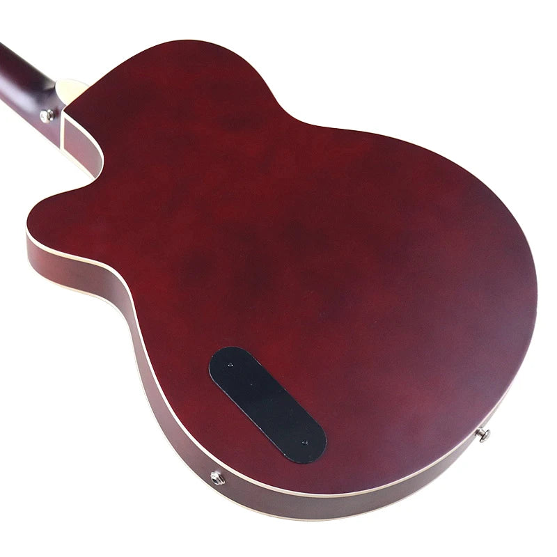 Guitarra acústica eléctrica de 40 pulgadas, cuerpo fino de 6 cuerdas, guitarra folk de buena calidad artesanal.