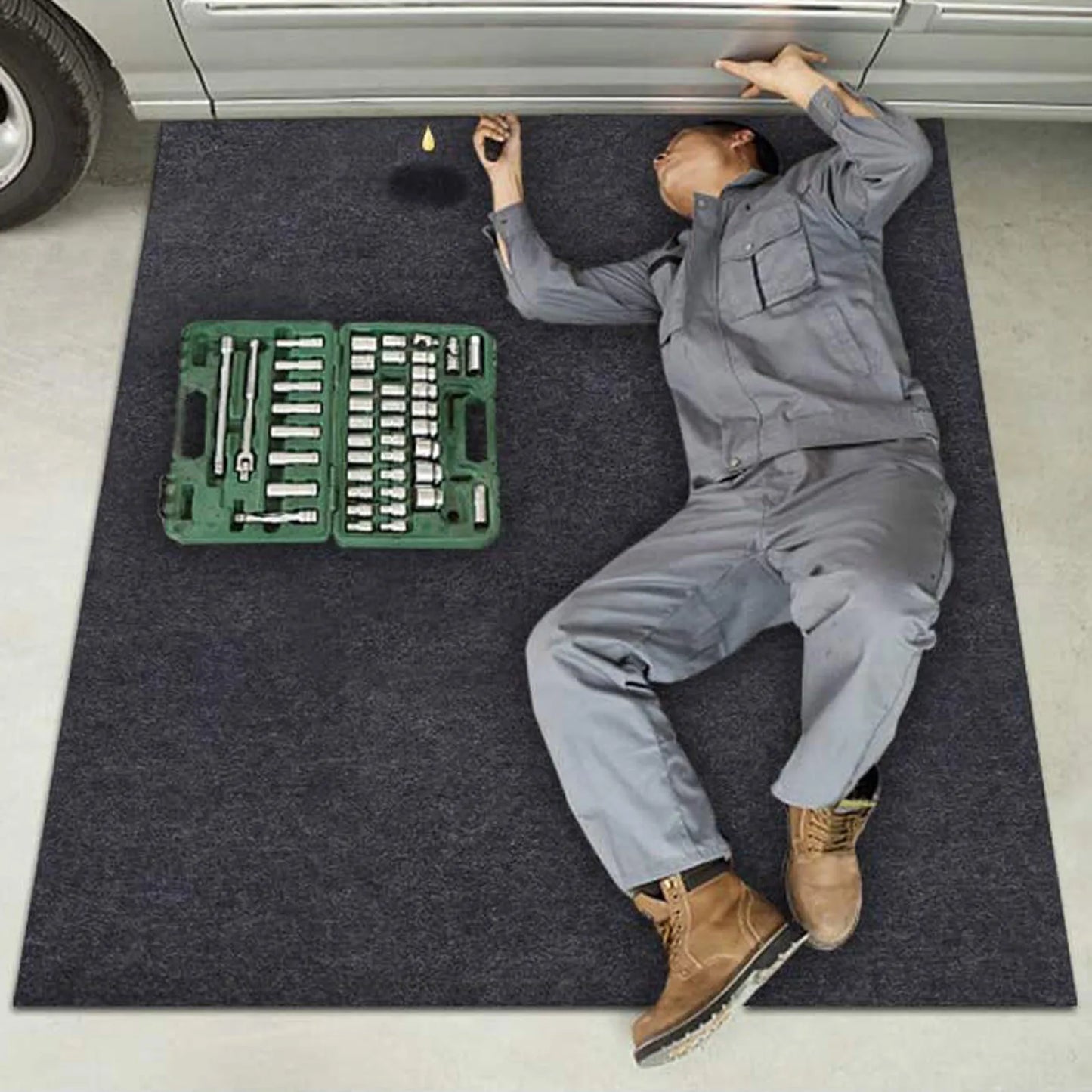 Alfombrilla de mantenimiento para coche, resistente al aceite, de fieltro, protectora, impermeable, para herramientas de garaje y suelo, alfombrilla para reparación de automóviles.