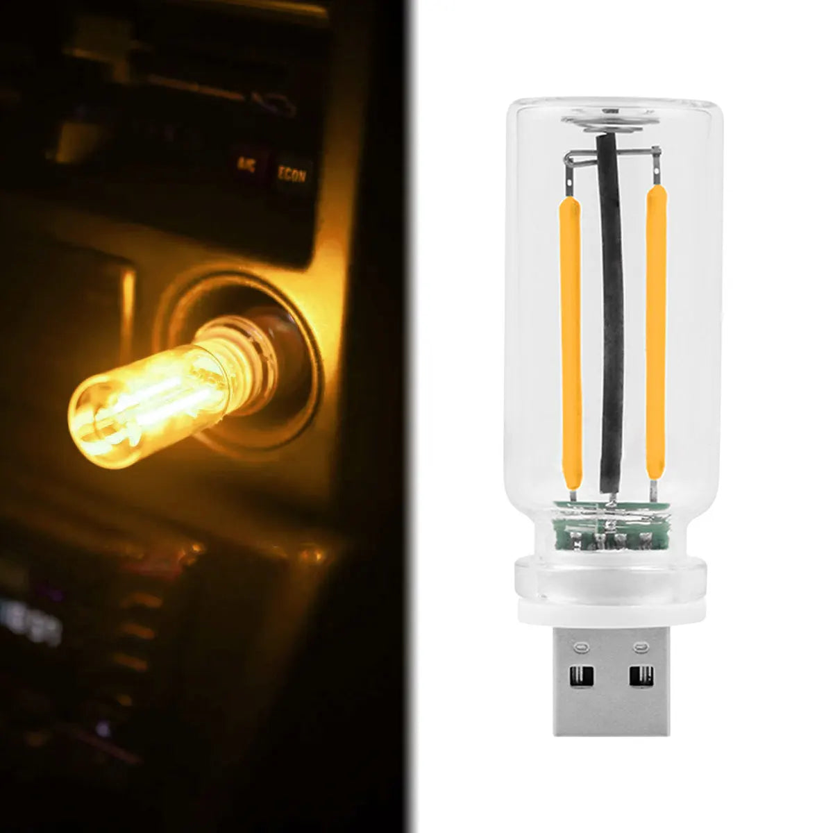 Luz nocturna USB con atenuación táctil, bombilla LED incandescente de filamento, iluminación interior de coche, lámpara de ambiente para sala de fiestas y coche.