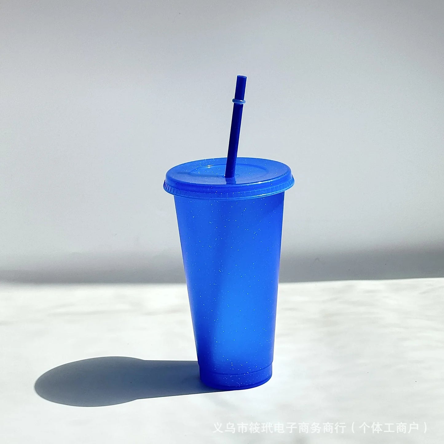 Vaso de plástico reutilizable con purpurina de 710 ml, vasos con purpurina y pajita, ideal para hacer tú mismo, regalo de Navidad, camiseta que cambia de color, 1/5/10 unidades