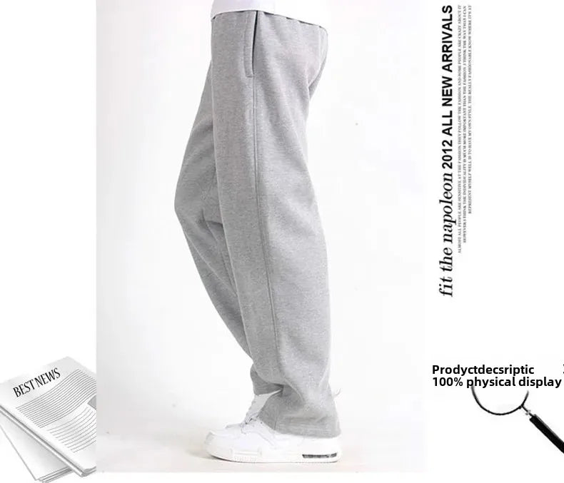 Pantalones deportivos holgados de algodón con pierna recta para hombre de talla grande, pantalones cortos de baloncesto, cómodos y transpirables, talla grande.